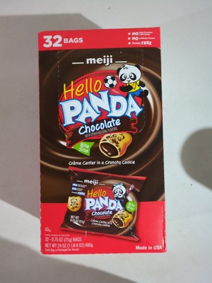 Meiji Hello Panda Cookies, Chocolate Crme Filled - 32 Count, 0.75oz Packages -