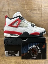 Jordan 4 Retro Red Cement DH6927-161 Size 10M Beaters Authentic Mens Shoes