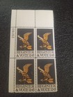 US Scott # 1344, Register and Vote, Plate Block of (4) 1968 6¢ Stamps, MNH — photo 1