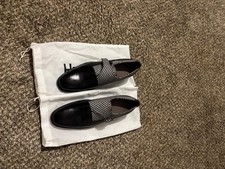 Handmade Leather Monk Strap Shoes : Men  s Bespoke Houndstooth Dress Shoe