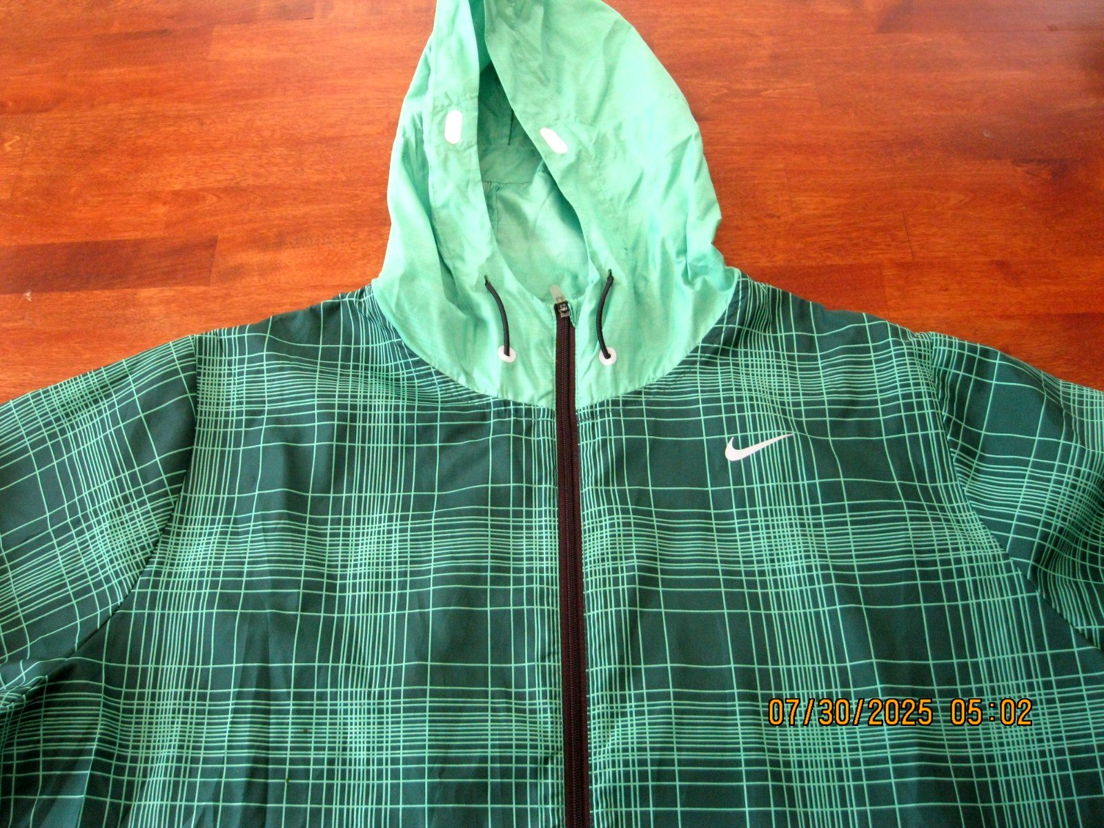 SACAI X NIKE Nike Running Full Zip VERDE Riflettente Capispalla Giacca con Cappuccio Donna Taglia XL