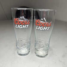Coors Light Half Pint Beer/Larger X2 Glasses.