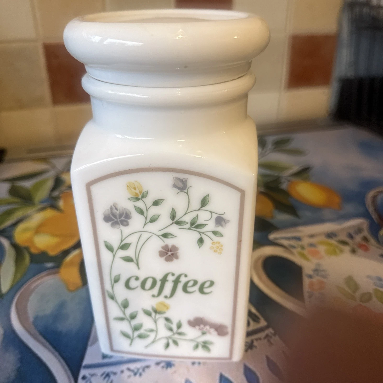 3 Candlelight Johnson Bros Summer Chintz Coffee Tea Sugar Milk Glass Jars #A314