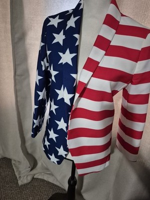 NWT American Flag Stars & Stripes Blazer by Shinesty size S 