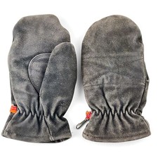 Vintage Kombi Leather Mittens Ladies M Gray