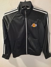 Adidas NBA Los Angeles Lakers Women Black Full Zip Track Jacket Size Medium