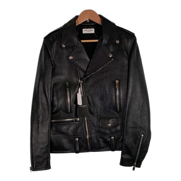 SAINT LAURENT PARIS GIACCA MOTO CLASSICA DOPPIO PILOTA NERO 484284