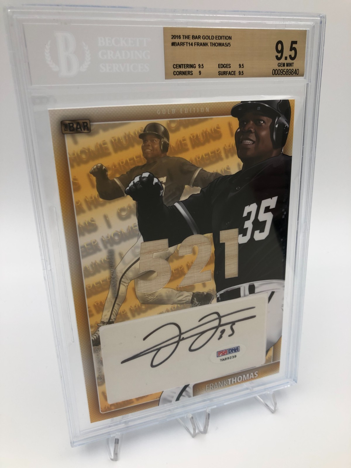FRANK THOMAS BAT AUTO RARE/5 Card 2016 THE BAR GOLD Edition PSA BECKETT 9.5 10 view 7