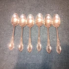 Rose Point Wallace Sterling Silver set of six 6" teaspoons 162 grams NO RESERVE!