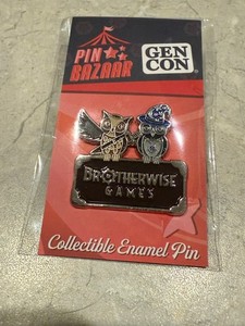GenCon 2025 Pin Bizaar #45 Brotherwise Logo Cith Owls Collectible Enamel