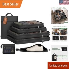 7 Set Compression Packing Cubes for Travel Essentials Luggage, Mesh Collapsible