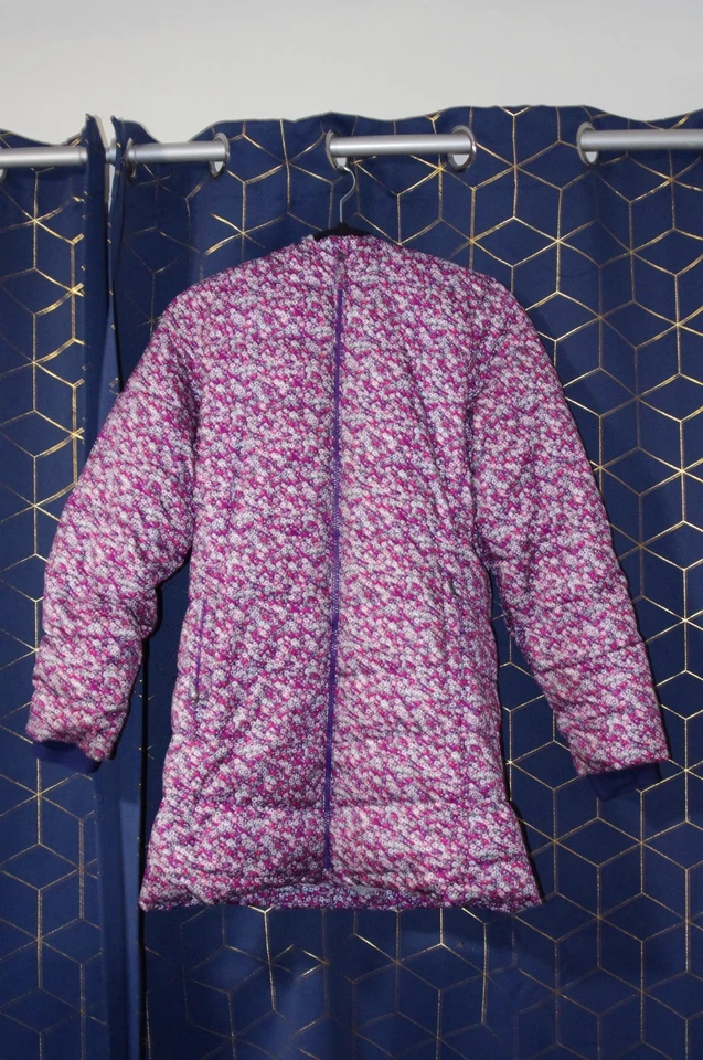 Chaqueta Abrigo Vintage Y2K Land's End Niñas XL 16 USADA EN EXCELENTE ESTADO Piel Extraíble con Capucha Floral Foto 4 de 4