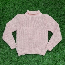 Vintage 90s Knit Sweater Teens Medium 16x20 Pink