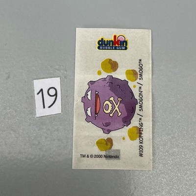 #109 Smogon Dunkin Bubble Gum 2000 Pokemon Sticker Nintendo