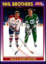 1991-92 Score American #306 Dale & Mark Hunter - NHL Brothers FREE SHIPPING!