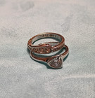 2 pc. Silver plated with clear CZs modern wedding ring set "I Love You" inside — photo 10
