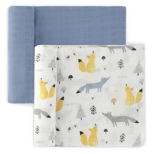 100 Cotton Muslin Swaddle Blankets for Baby Boy - Large 47 x 47 - Pre-Was...