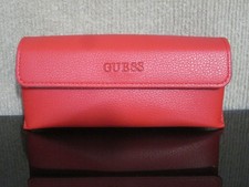 Guess Sunglasses Case Red Semi Soft Eyeglasses Glasses Snap Closure