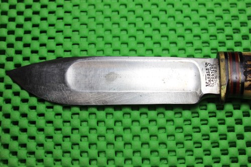Marbles Gladstone IDEAL Knife Roller Coaster Stamp Bone Stag w/ Sheath Ref# 50e - Picture 6 of 9