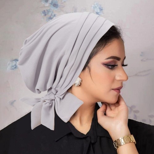 Gorra de quimioterapia turbante de color liso preatada islámica cáncer gorra - Imagen 10 de 20