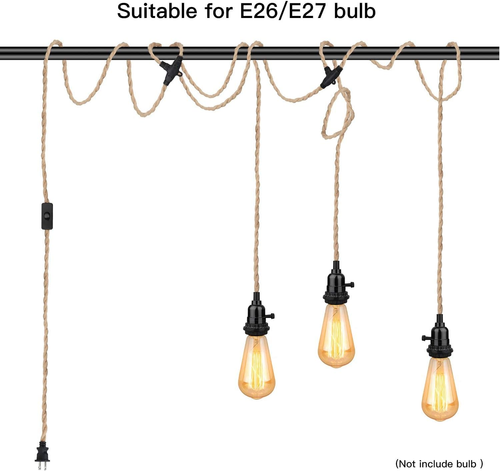 22.5FT Triple Pendant Light Cord Kit with On/Off Switch Plug in Hanging Light Fi - Picture 4 of 9