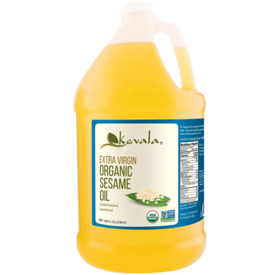 Kevala's Organic Extra Virgin Sesame Oil Cold Pressed Unrefined 1 Gallon 