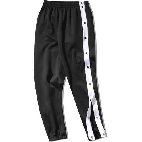 Men Elastic Waist Track Pants Leg Button Up Sports Trousers Training Warm Up - Picture 12 of 31