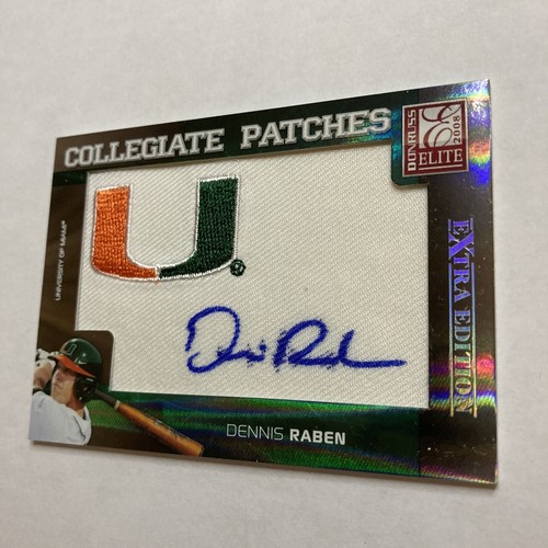 2008 Donruss Dennis Raben Collegiate Logo Patch Auto RPA RC /249 SP Rare UMiami - Imagen 2 de 4