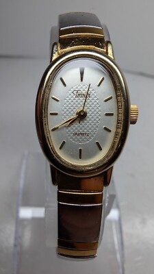 Timex Quartz Ladies Watch 2 Tones Gold Silver New Battery Works