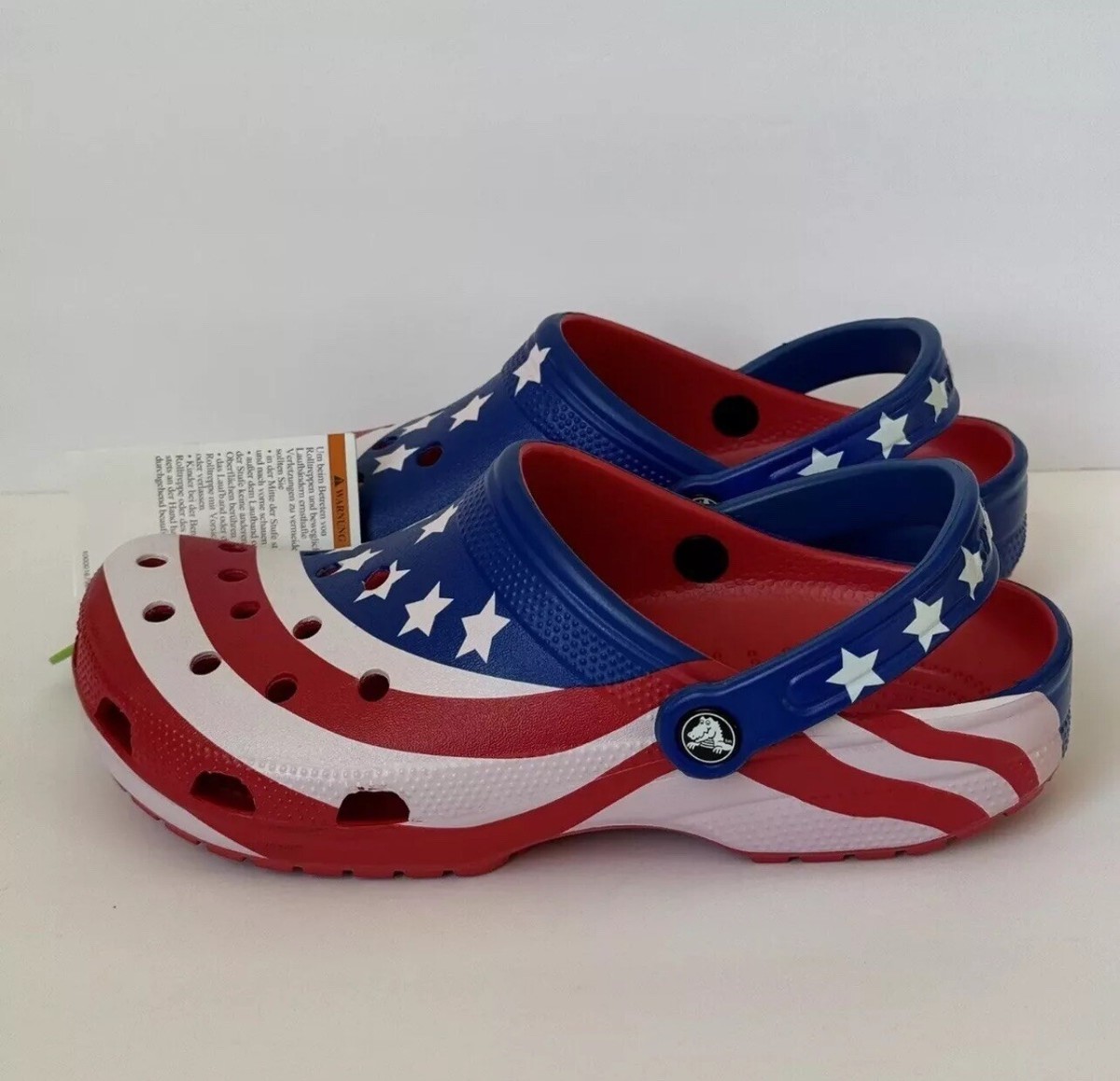 Crocs Clog USA Flag Red White Blue Patriotic Mens Size 12 SummerSlip On Sandals Crocs American Flag Clog - Kids main image 3