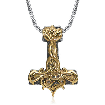 14k Gold Thor's Hammer Pendant Thor's Norse Hammer Celtic