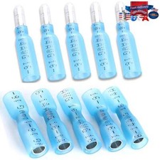 100pcs Heat Shrink Bullet Wire Connectors 16-14 AWG Female Male Crimp Terminals