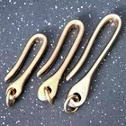 1PC Solid Brass U Hook Key Loop Pocket Clip with Ring Simple Style Car Keychain