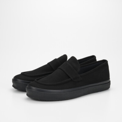 Moonstar FINE VULCANIZED LOAFY W Men's Women's Loafer BLACK Made in Japan KURUME