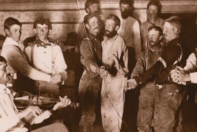 Cowboy Stag Dance - 1910 - 4 x 6 Photo Print