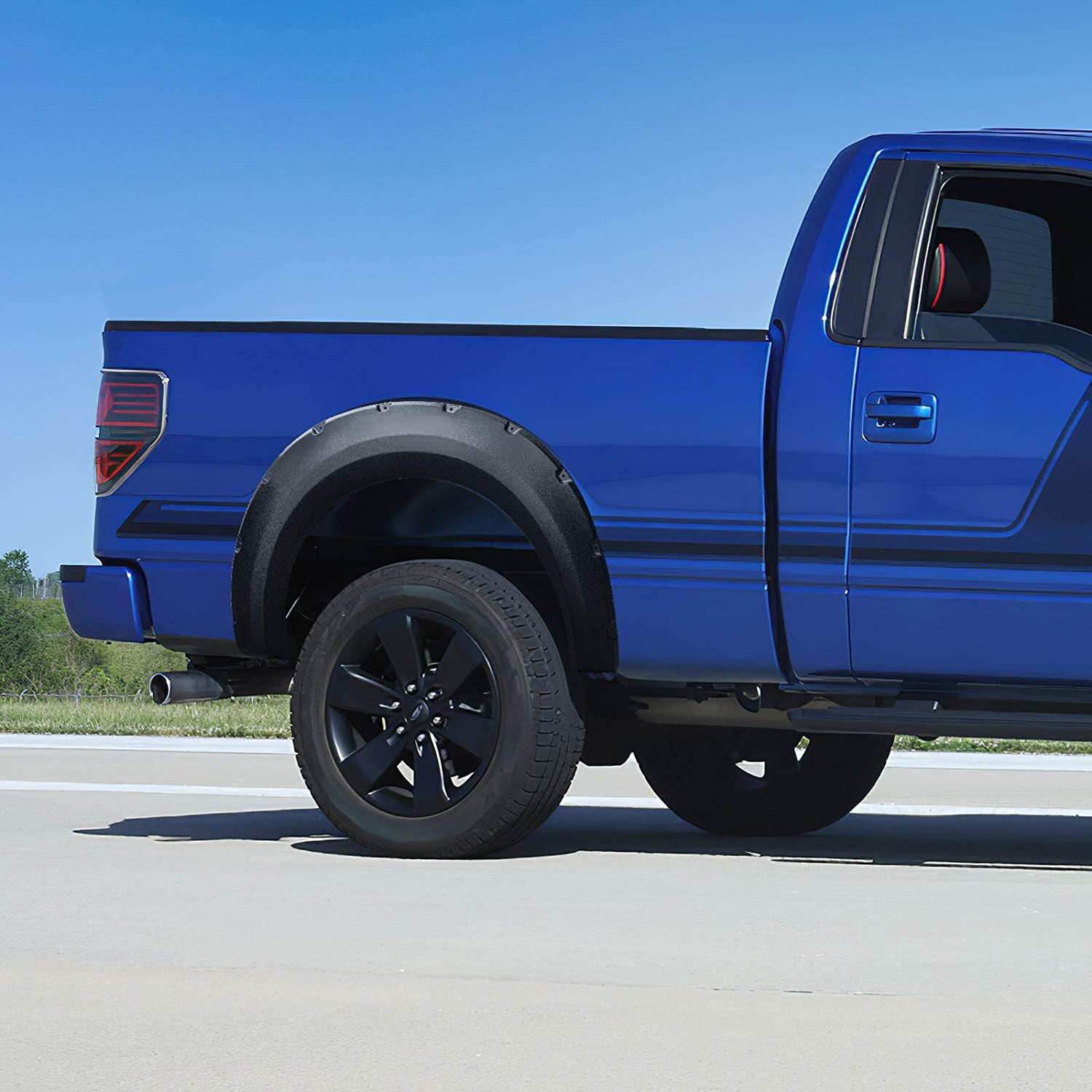 Fender Flares for 0914 Ford F150 F150 Pocket Rivet Style Kit Black