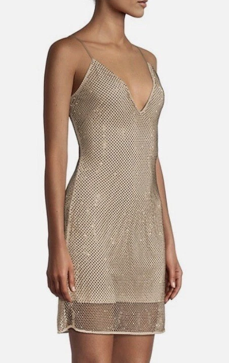Robe Ramy Brook violet métallisé Gucci clous dorés maille maillon chaîne taille 2
