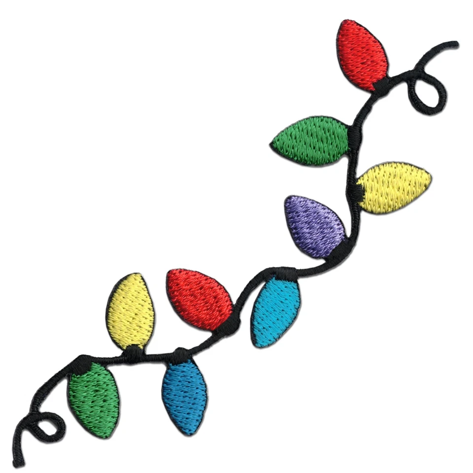 Parches de luces de Navidad (paquete de 2) apliques de parche bordados de hierro de Navidad Foto 2 de 3