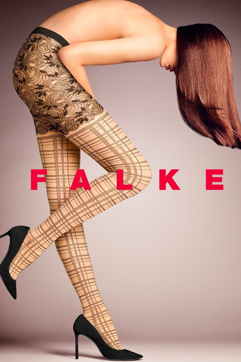 Collant Falke Mac Druid Donna – Motivo A Quadri, Inserti In Pizzo Floreale, Maglia 3D Di Alta Qualità - 5