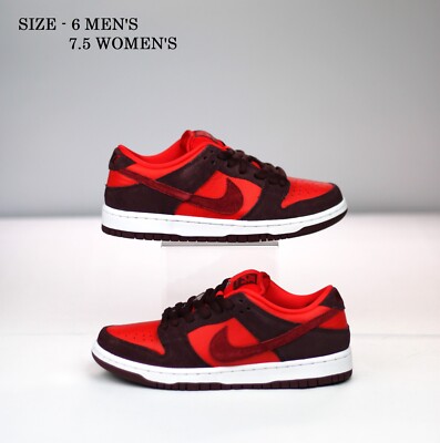 Size 6M - Nike Dunk Low SB Cherry Team Red White Low Top Sneakers