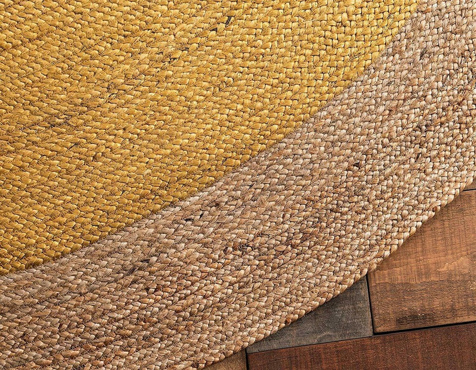 Jute Rugs for Living Room Natural Border Hand Braided Round Area Rug ...