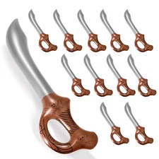 12Pcs Inflatable Pirate Swords for Kids Blow Up Pool Party Game Toy Pirate Sword