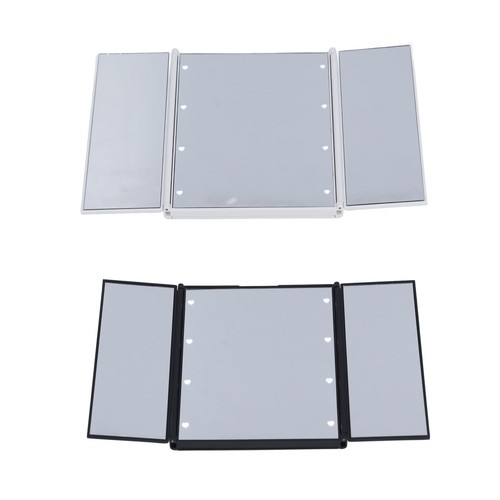 3 Folds Lighted Vanity Makeup Mirror LED Light Table Mirror Portable Travel HR6 - Picture 3 of 30
