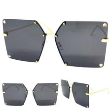 Surdimensionn  Exag r  Classique Vintage R tro Soleil Large Grand Carr  Fonc 