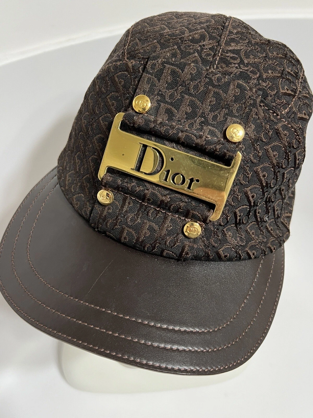CHAPEAU MONOGRAMME MARRON VINTAGE CHRISTIAN DIOR BY JOHN GALLIANO 57