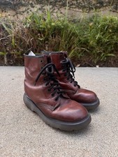 Vintage Dr Martens Brown Boots Made In England Chunky Heel Platform