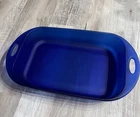 Vintage Anchor Hocking Cobalt Blue Glass Casserole Baking Dish 3 Quart 9x13