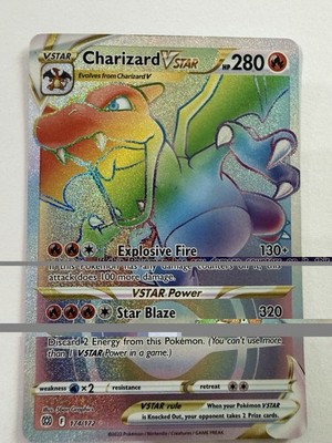 Charizard VSTAR Rainbow Secret Rare 174/172 Brilliant Stars Pokmon Card NM | eBay Charizard VSTAR Rainbow Secret Rare 174/172 Brilliant Stars Pokmon Card NM | eBay