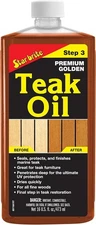 STAR BRITE Premium Golden Teak Oil 16 Oz- Sealer, Preserver, 16 Ounce, 