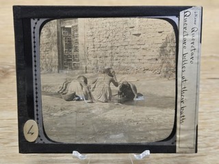Antique Magic Lantern Glass Photo Slide Queretaro Mexico Belles At Their Bath